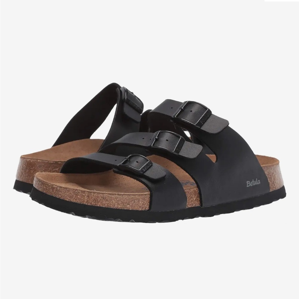 Betula women’s Licensed by Birkenstock Leo Soft black sandals size 39 US 8